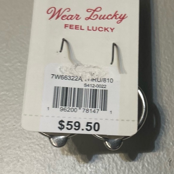 Lucky Brand Silver & Gold Hoop Earrings - Picture 3 of 3